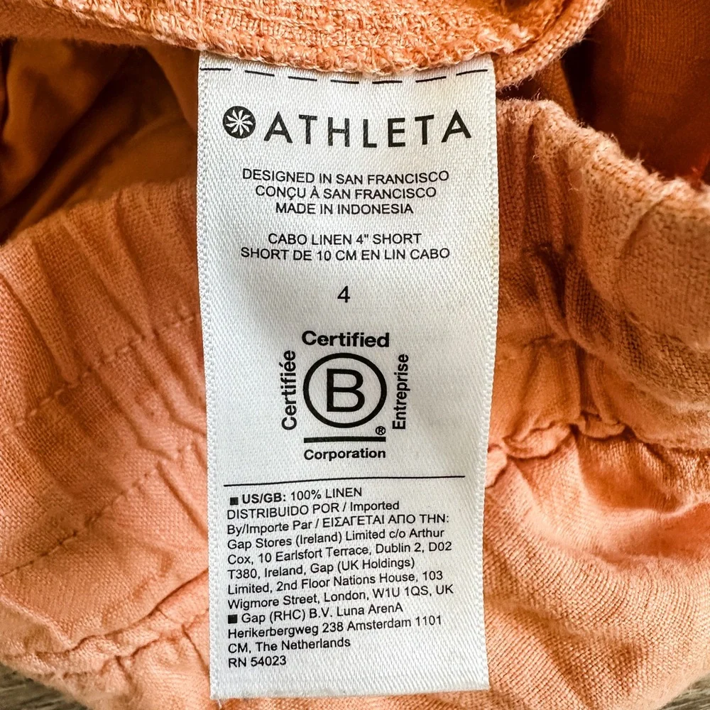 Athleta Cabo Linen 4” Short - Size 4
